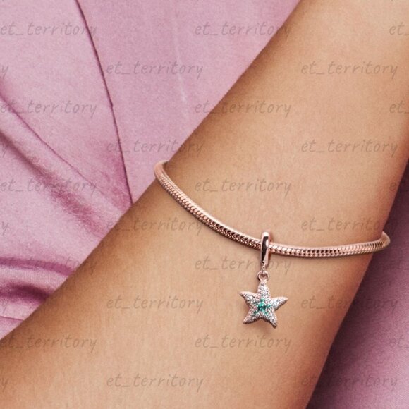 Pandora Sparkling Starfish Dangle Charm - Picture 2 of 2